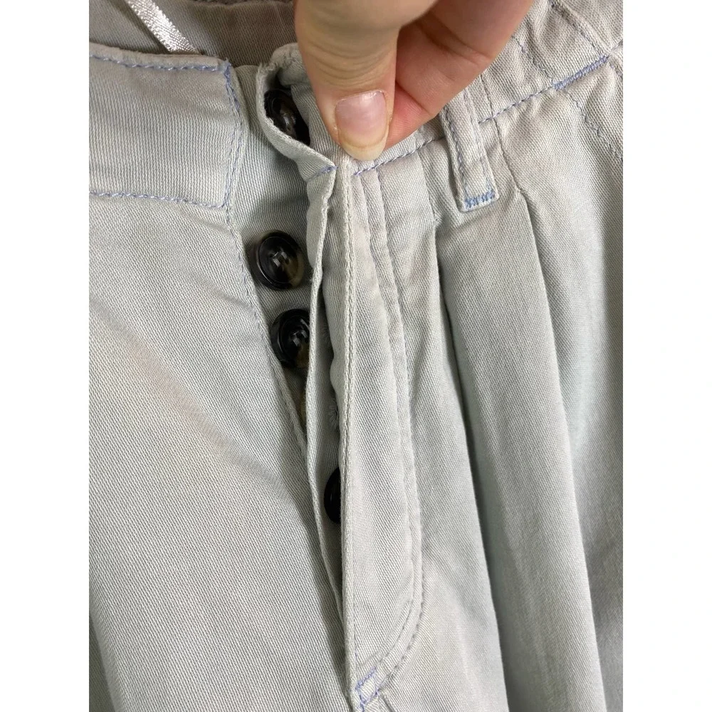 Free People Equinox Wide Leg Denim Trouser NWT Size 4 Pale Blue Gray button fly - Picture 6 of 12